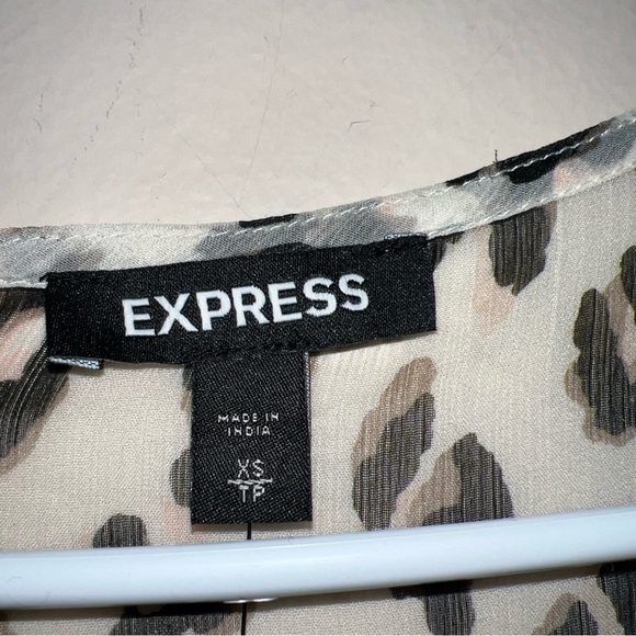 Express Sheer Animal Print Leopard Kimono Duster Boho Coverup Women’s Size XS - Picture 4 of 10